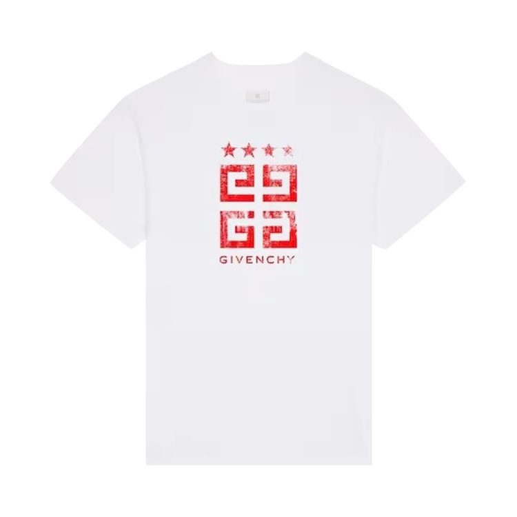 Givenchy Slim Fit Logo Tee White/Red image 1