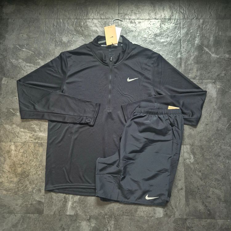 Nike Black 1/4zip And Shorts set 