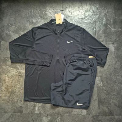 Nike Black 1/4zip And Shorts set