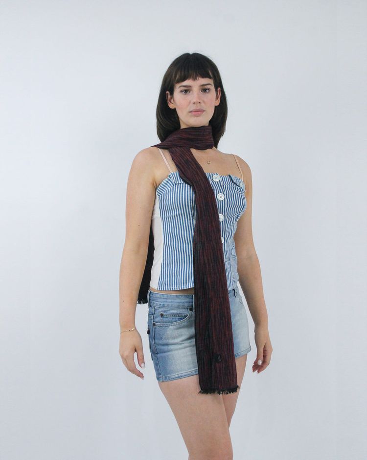 gilmore girls | burgundy stripped scarf obraz 3