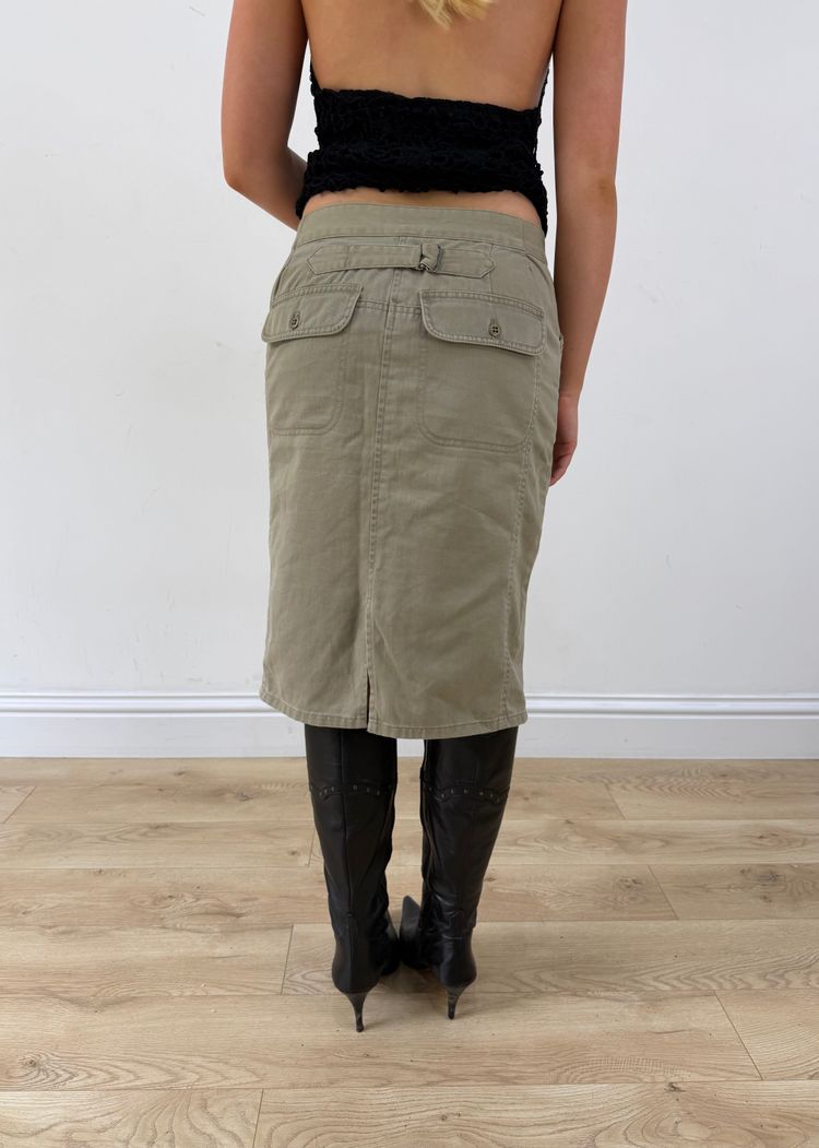 Immagine di small khaki ralph lauren cargo midi skirt 8