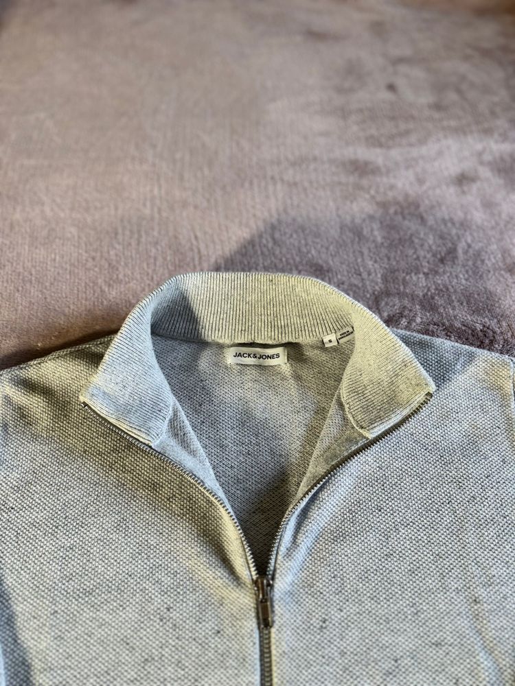 Jack & Jones Grey Zip-Up Sweater image 4