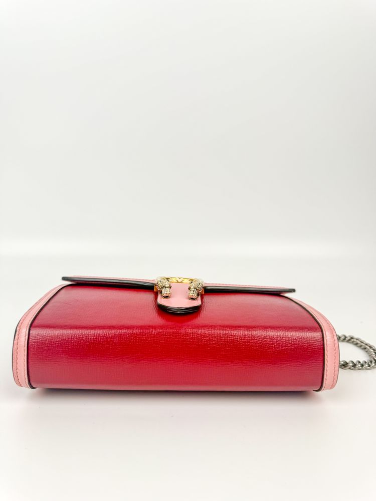 Gucci Red And Pink Leather Shoulder Bag 3
