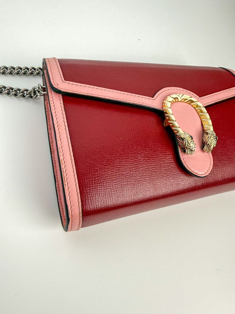 Gucci Red And Pink Leather Shoulder Bag 6