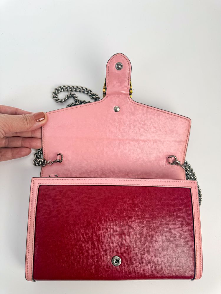 Gucci Red And Pink Leather Shoulder Bag 7