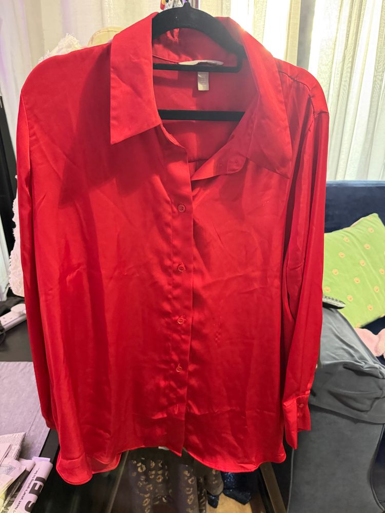 Red Button-Up Shirt image 1