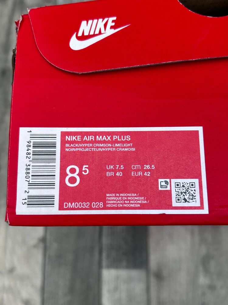 Nike Air Max Plus TN Trainers ‘Black Hyper Crimson’ - Size UK 7.5  image 9