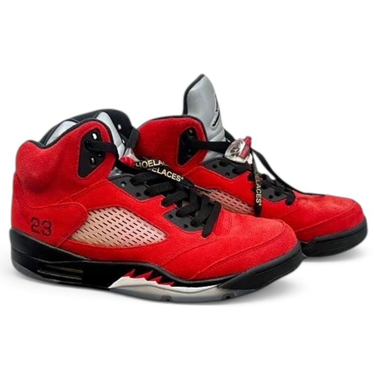 Air Jordan 5 Retro high-top sneakers in red suede (Varsity Red/Black/White image 1