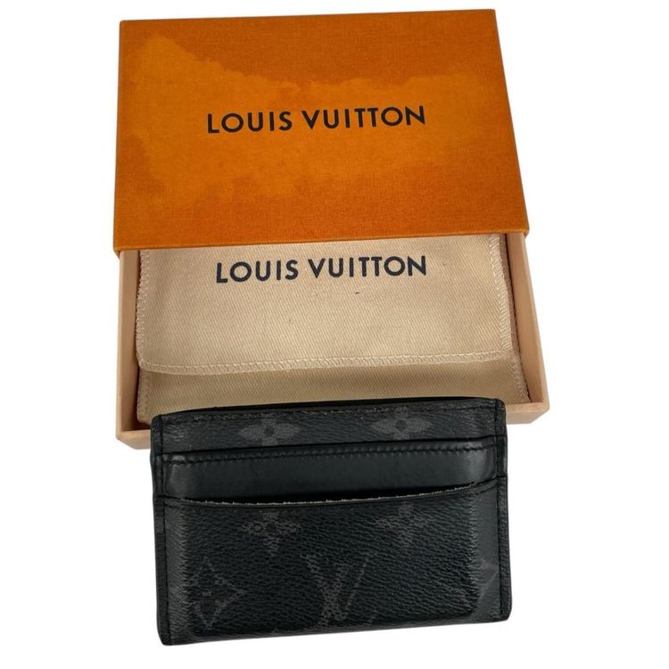 Immagine di Pre-Loved Louis Vuitton Eclipse Monogram Coated Canvas Double Card Holder 2
