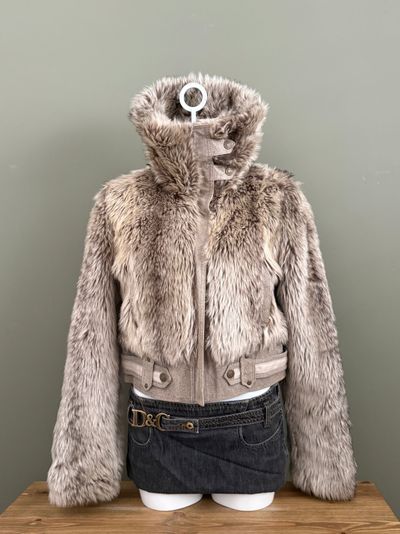 Faux Fur Bomber Jacket (UK14)
