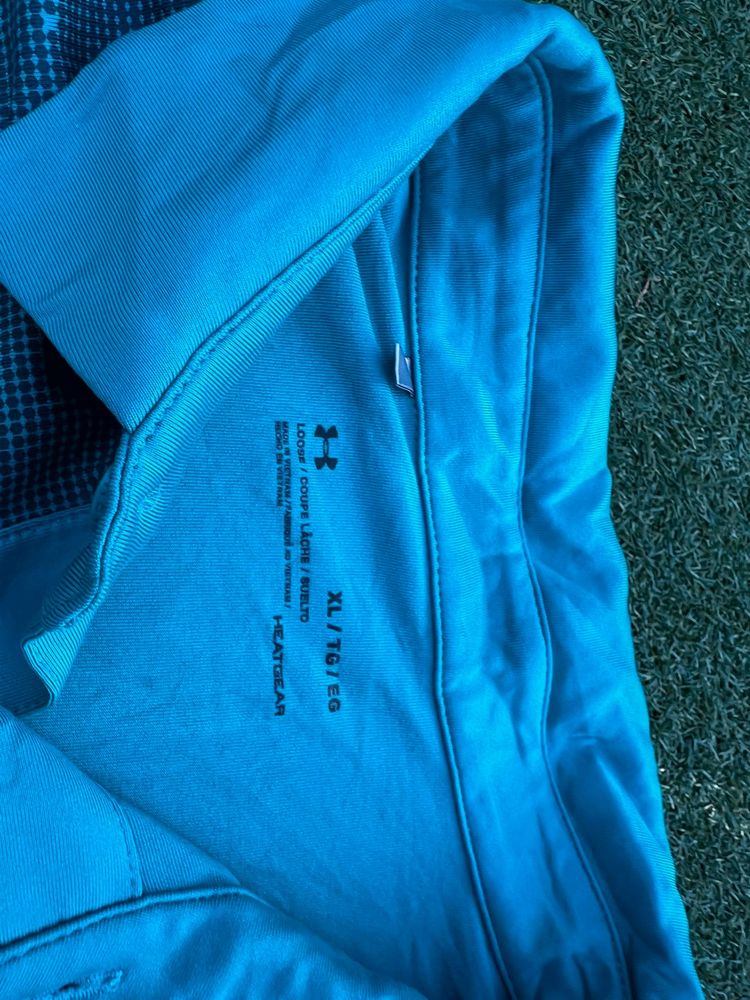 Under Armour Men's Turquoise HeatGear Polo Shirt XL Loose Fit imagen 2