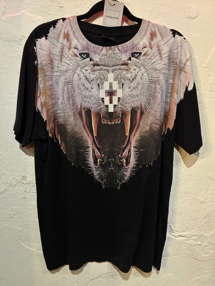 Marcelo Burlon Black T-Shirt With Lion Graphic
