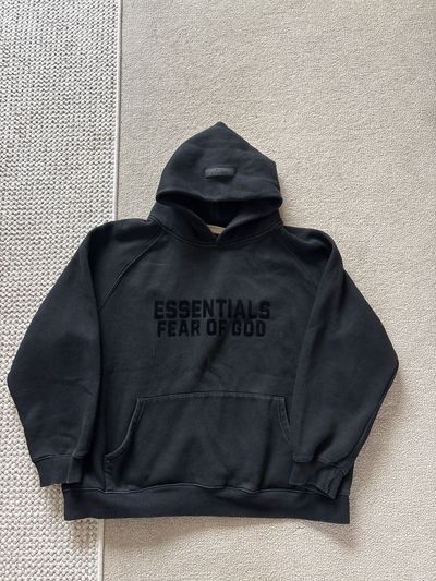 Fear Of God Essentials Black Hoodie Large