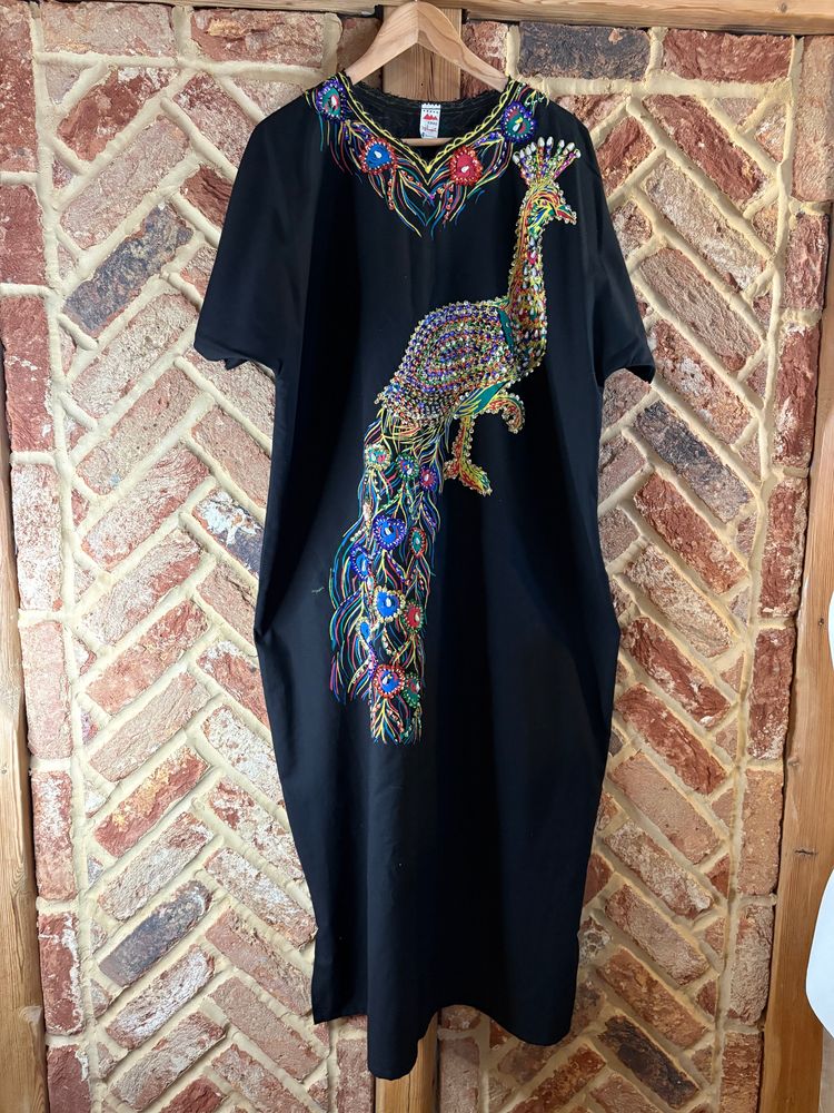 Other Emad Black Dress With Colorful Peacock Embroidery product image
