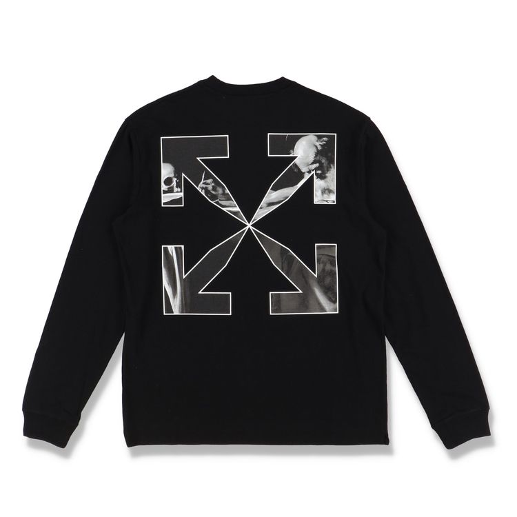 Off-White Black Caravaggio Arrows Long Sleeve Skate T-Shirt