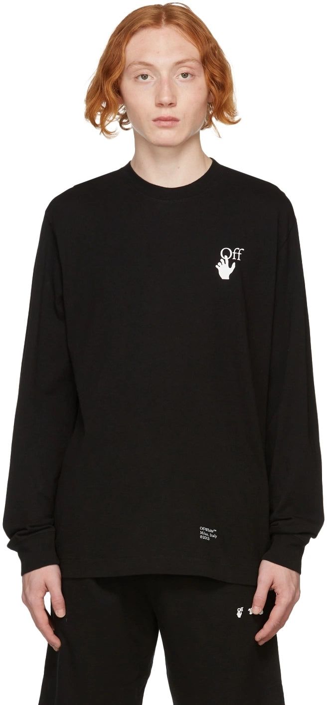 Off-White Black Caravaggio Arrows Long Sleeve Skate T-Shirt 5