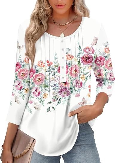 White Floral Print Blouse 2