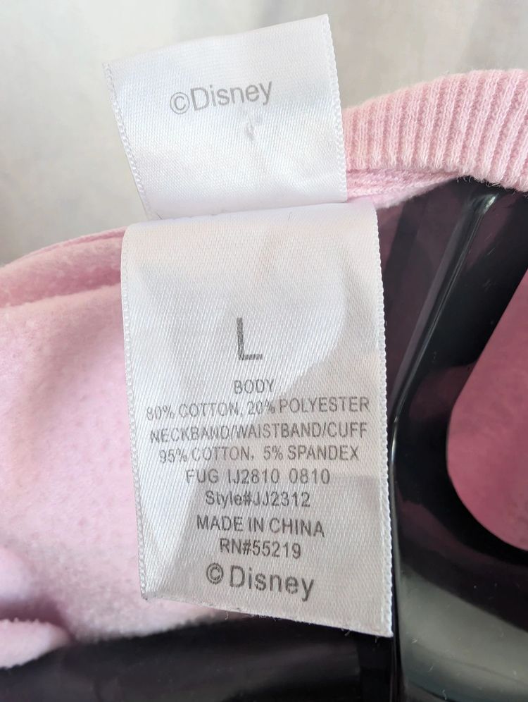 Disney Minnie Mouse Sweatshirt Pink Large L Distressed Retro Graphic Jumper (kids) image 5