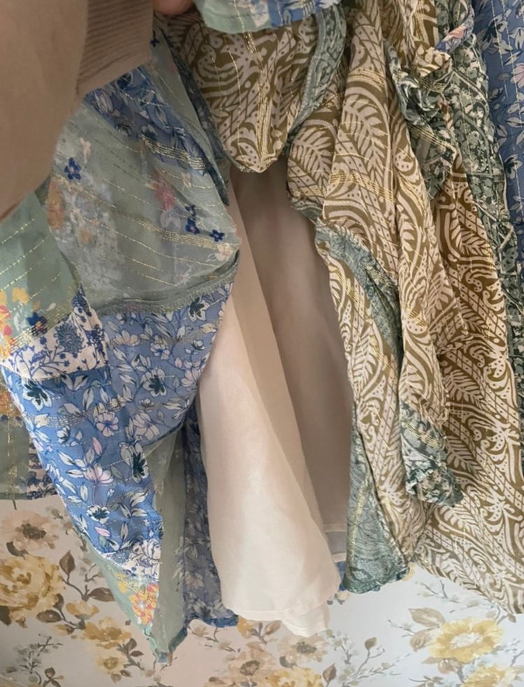 River Island-Patchwork Floral Long Sleeve Dress With Belt 6
