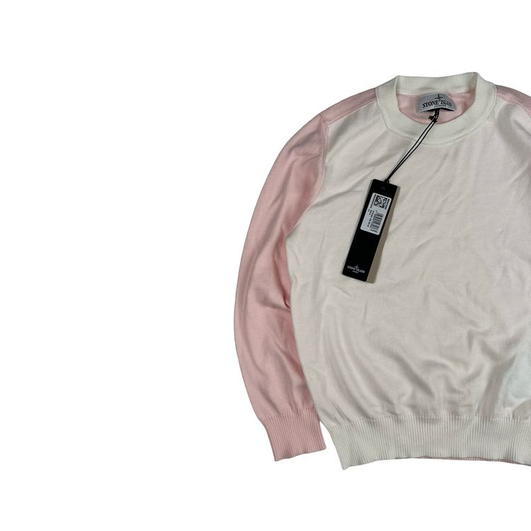 Immagine di Stone Island Junior 2025 White/Pink Pullover Crewneck Jumper - Age 8 5