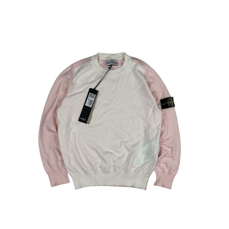 Stone Island Junior 2025 White/Pink Pullover Crewneck Jumper - Age 8 imagen 1