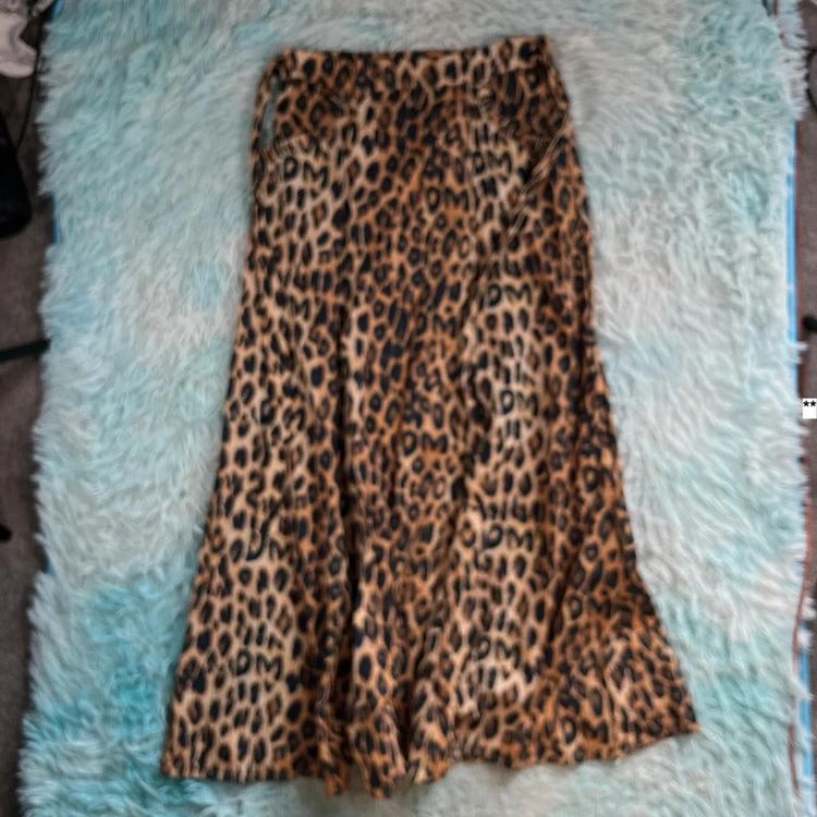 Leopard Print Damson Madder Maxi Skirt - Size 8 image 1