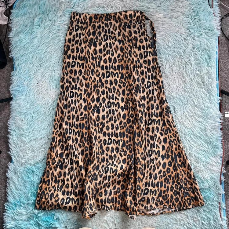 Leopard Print Damson Madder Maxi Skirt - Size 8 image 4