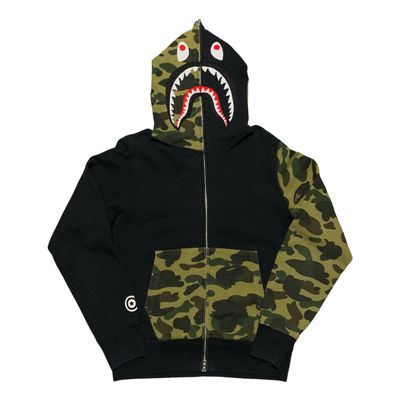 Bape Medium Shark 1st Camo Black Full Zip Hoodie A Bathing Ape