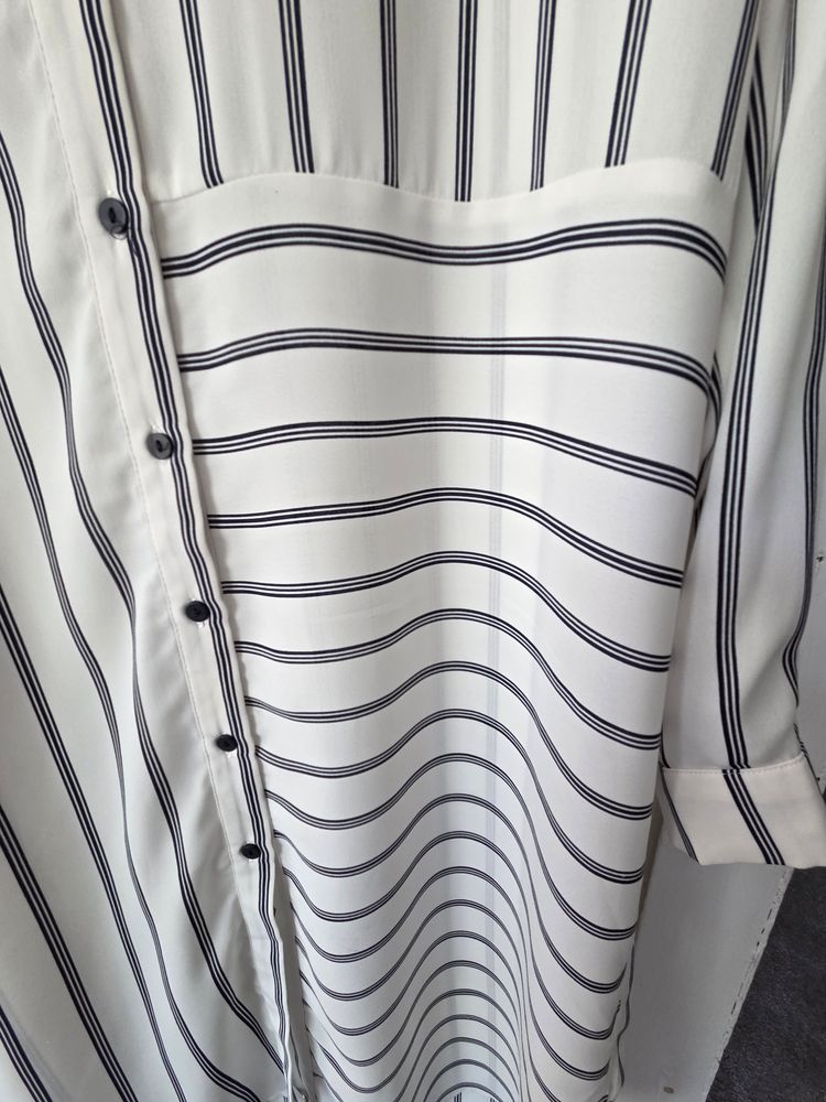 Striped Long Sleeve Shirt Dress 2
