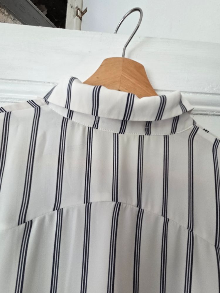 Striped Long Sleeve Shirt Dress 6