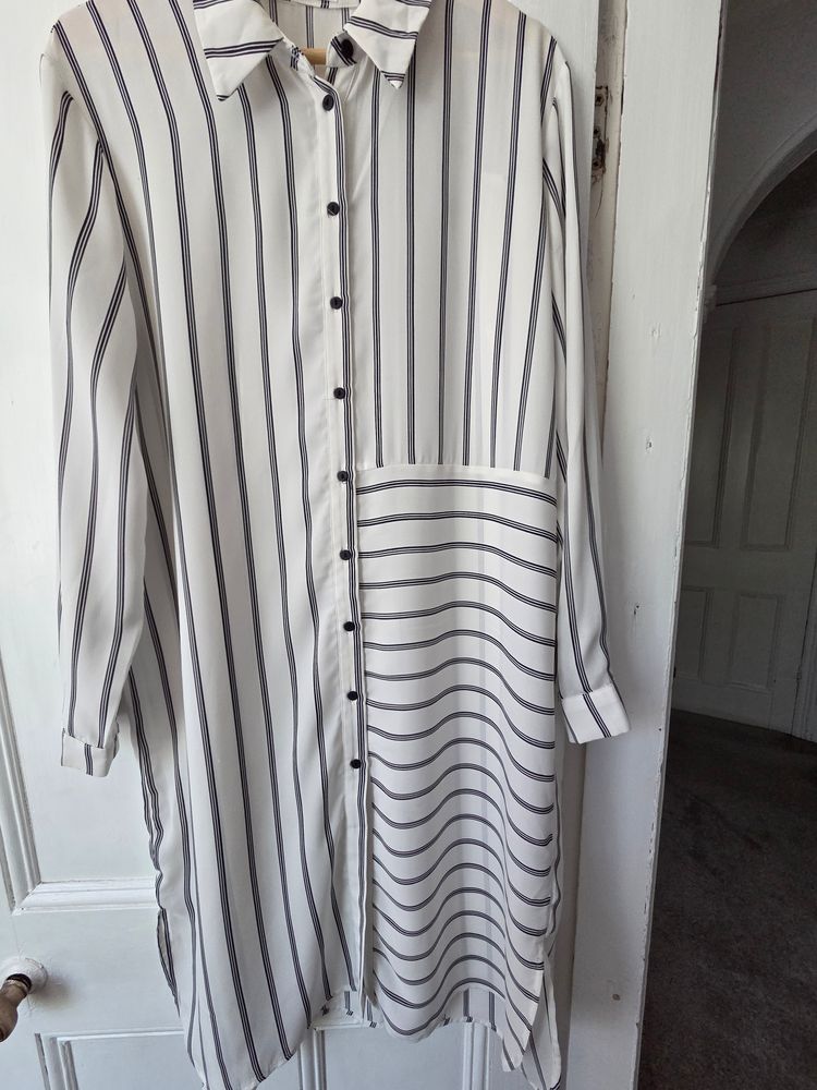Mango Striped Long Sleeve Shirt Dress product image