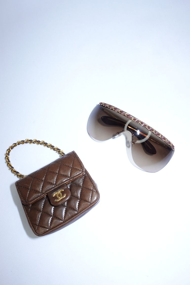 Chanel Chanel Brown Shield Chain Sunglasses product image