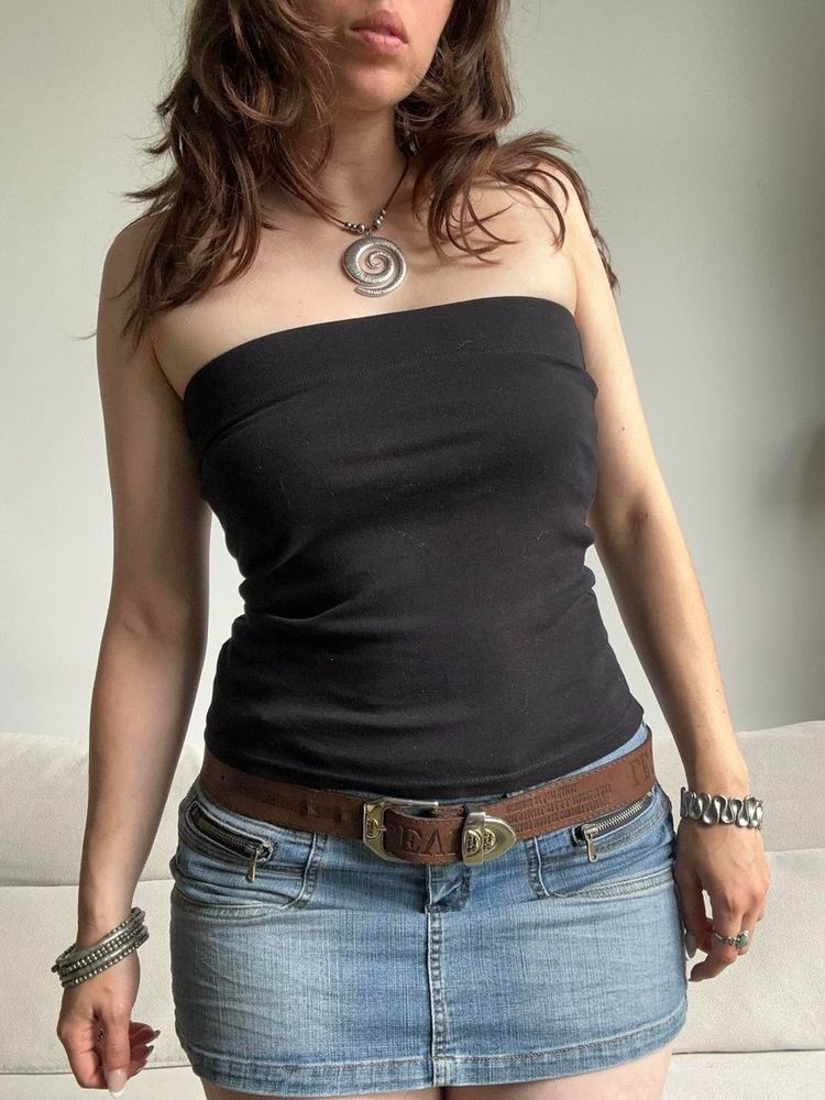 Black Strapless Tube Top image 6