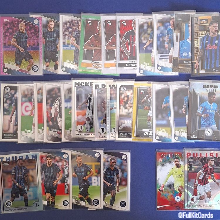 Topps Serie A 29 Card Bundle Topps Football Cards Thuram Pulisic De Bruyne Mint product image