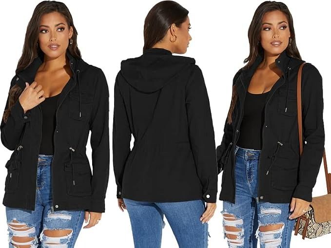 Black Hooded Jacket obraz 2