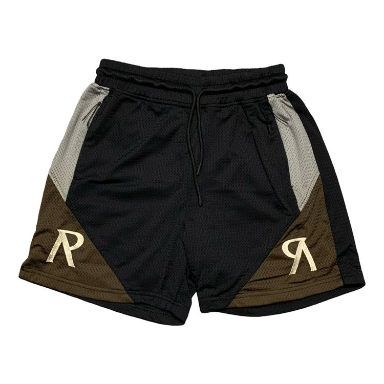 Represent XS Shorts Initial Black Mesh Shorts Brown