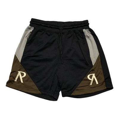 Represent XS Shorts Initial Black Mesh Shorts Brown
