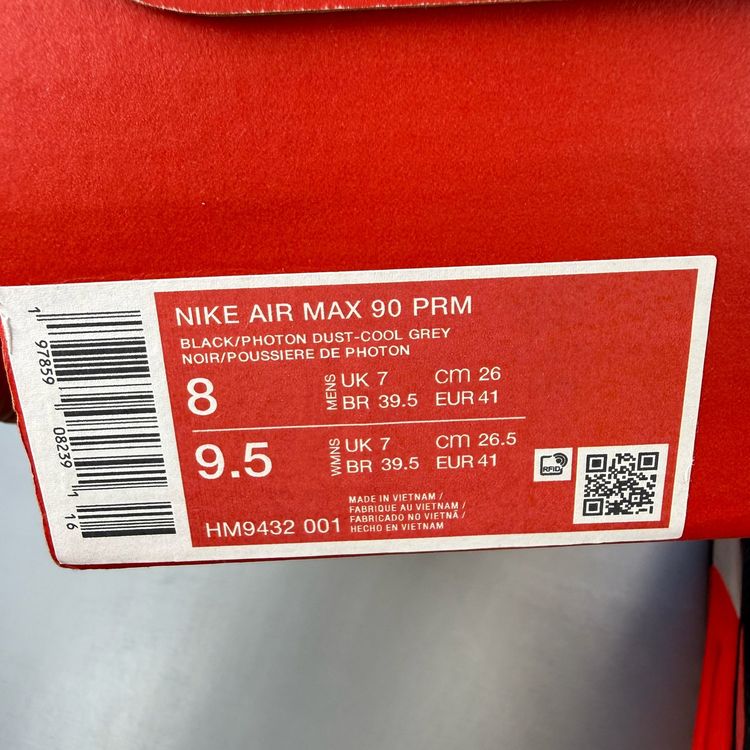 Nike Air Max 90 Size UK 7 Premium Carbon Fiber Infrared Mens Trainers HM9432-001 image 5