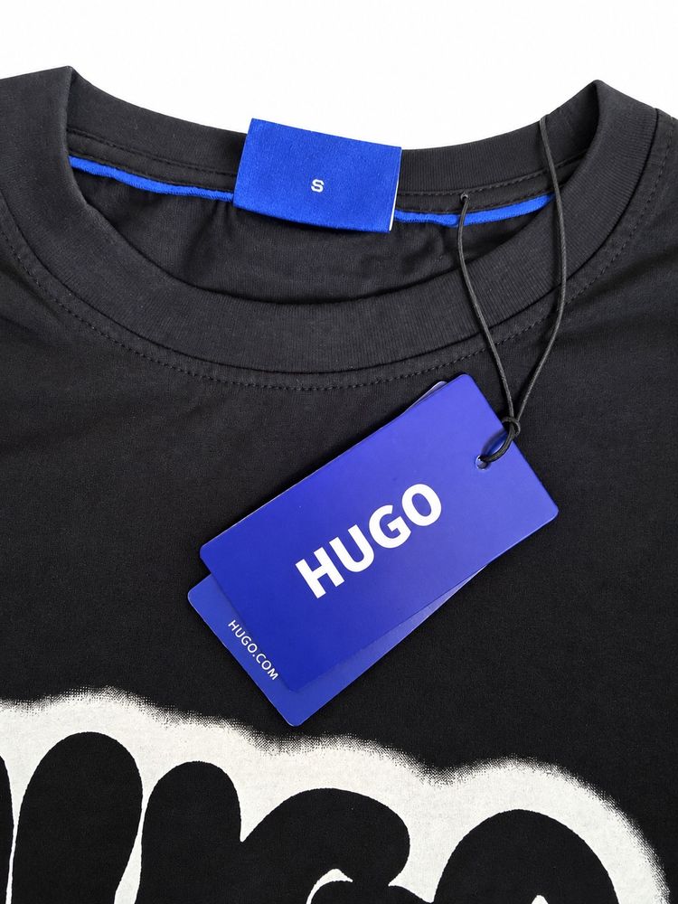 Hugo Black T-Shirt With Logo Print image 4