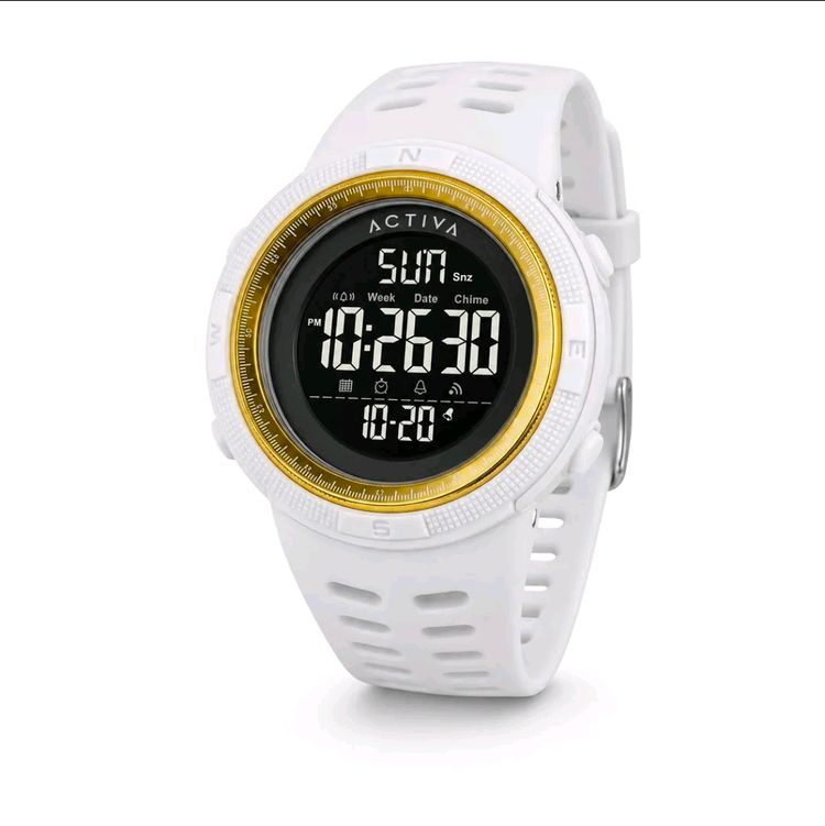 Activa Summit x Invicta 50mm White/Gld Digital Watch- Model ACW1915 - 014