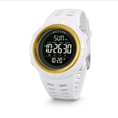 Activa Summit x Invicta 50mm White/Gld Digital Watch- Model ACW1915 - 014