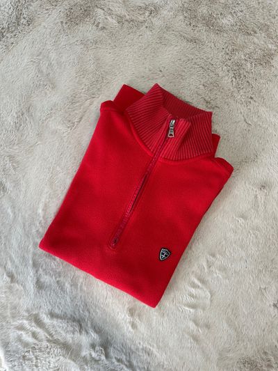 Red Quarter-Zip Fleece Sweatshirt