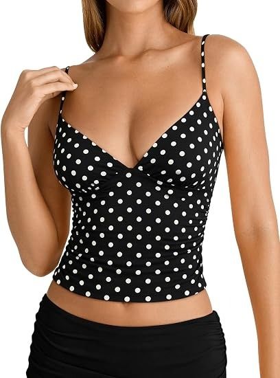 Black Polka Dot Camisole Top