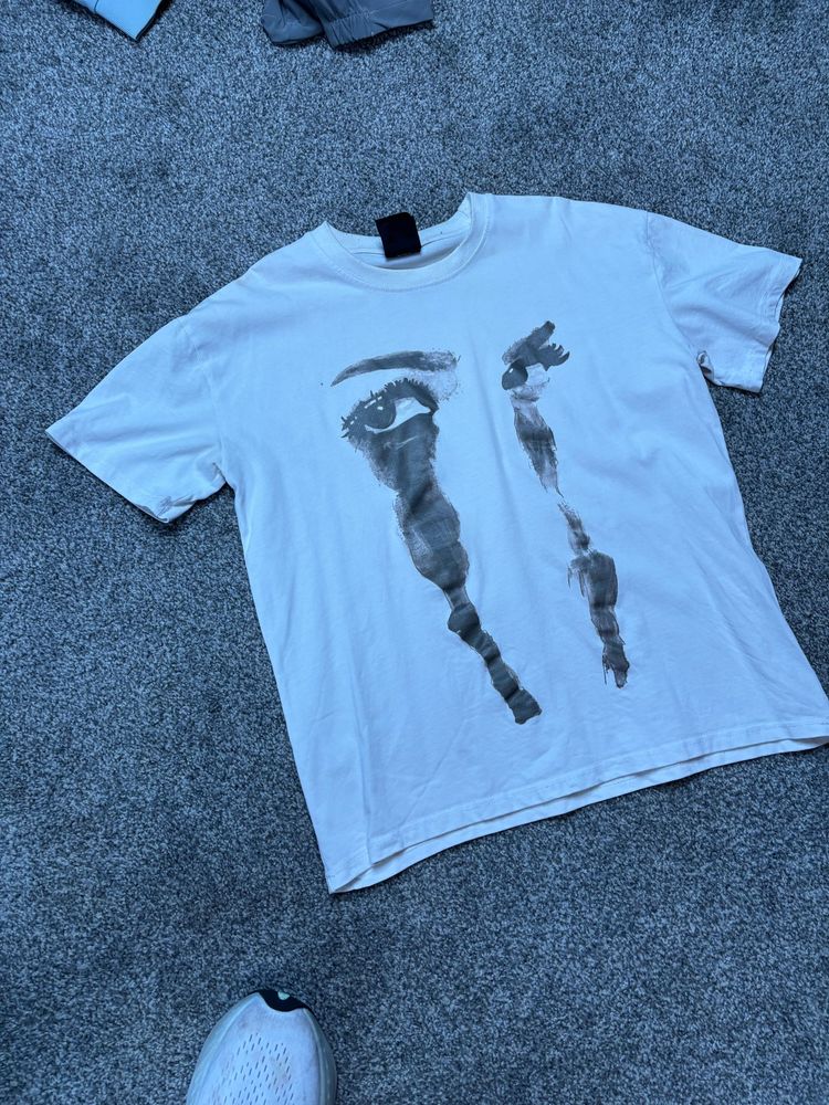 White Graphic T-Shirt With Eye Design