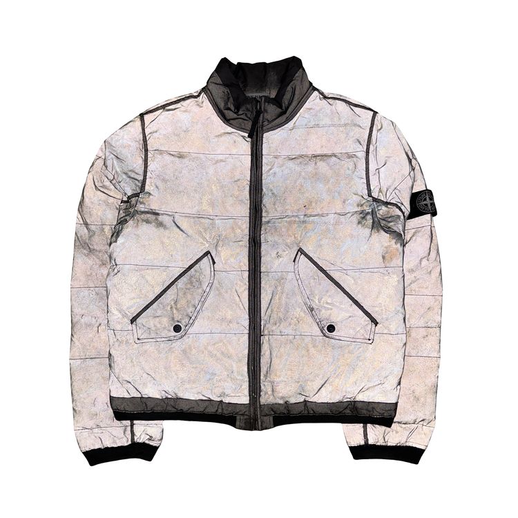 Stone Island Liquid Reflective Bomber Jacket - Large image 4