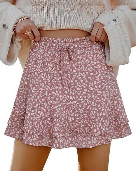 Immagine di White Asymmetrical Crop Top And Pink Floral Skirt Set 4