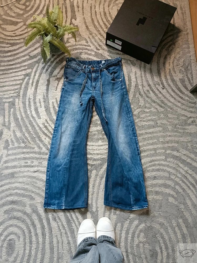 Other Blue Denim Jeans Washed Flared Custom product image