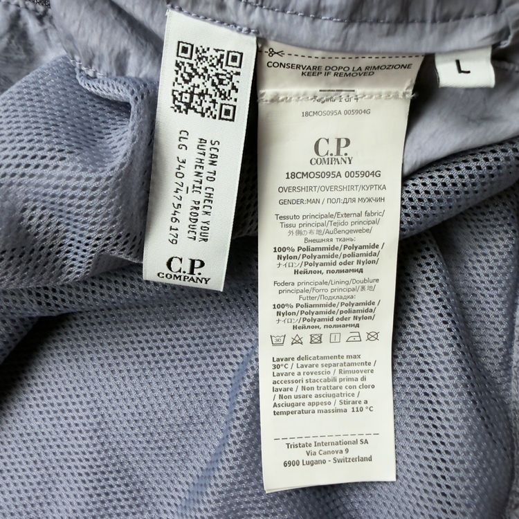 C.P. Company Chrome R Nylon Overshirt - Light Blue 7