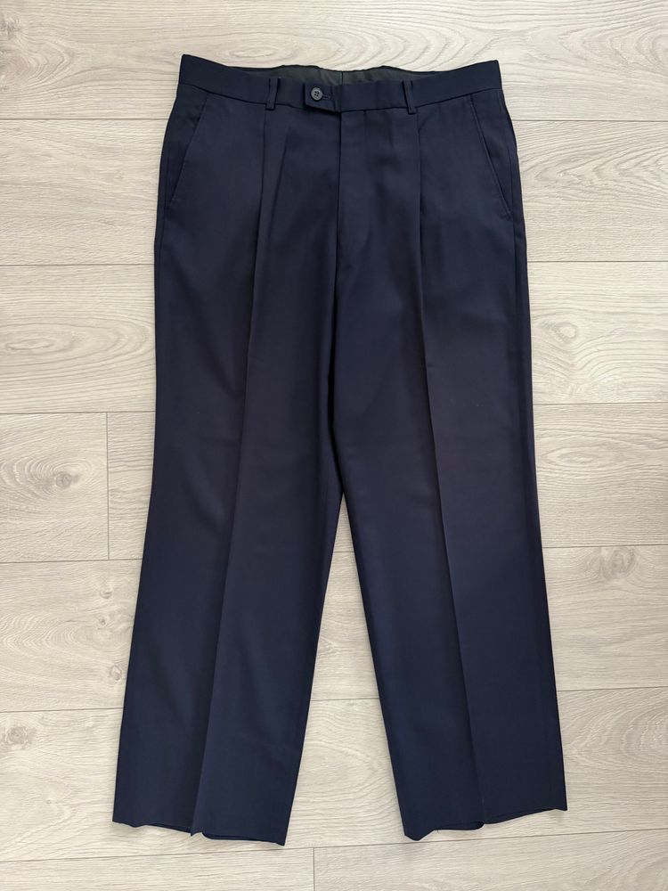 Dior 1980s Draped Pleated Wool Pants Navy - Size 34 Waist image 7