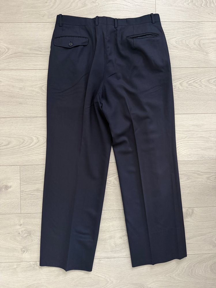 Dior 1980s Draped Pleated Wool Pants Navy - Size 34 Waist image 3